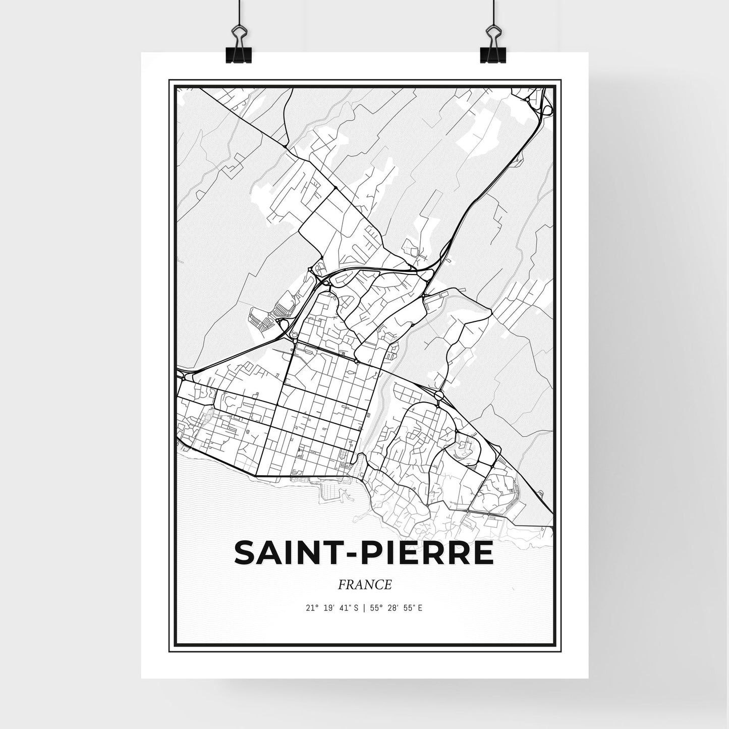 Saint-Pierre France - Premium City Map Poster