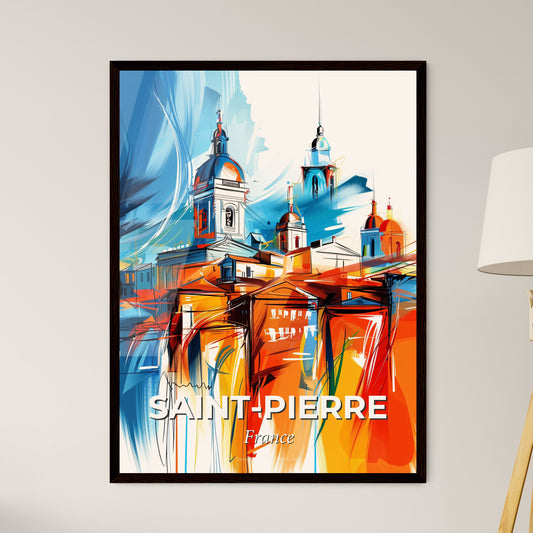 Vibrant Saint-Pierre, France - A Painting Of A Building