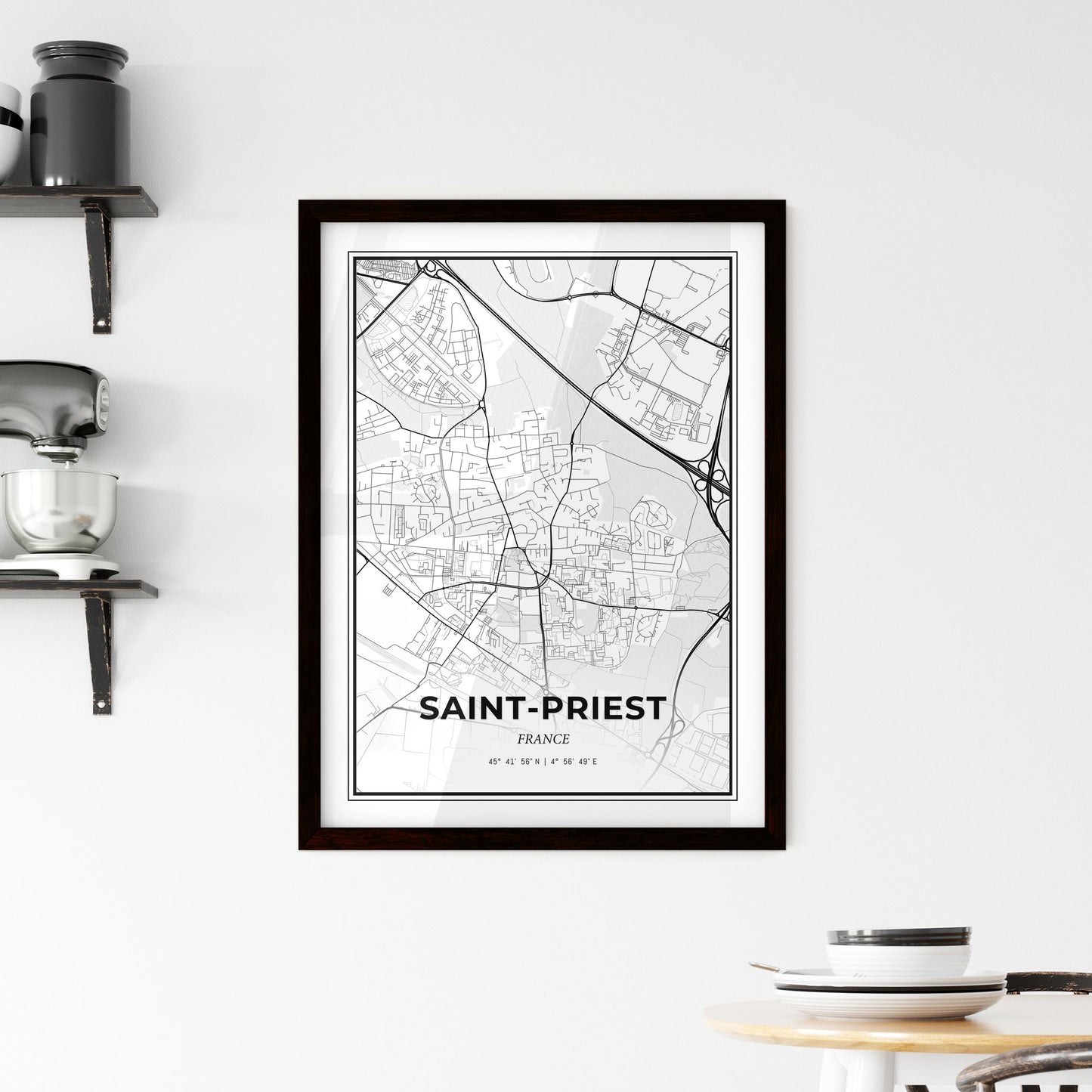 Saint-Priest France - Minimal City Map