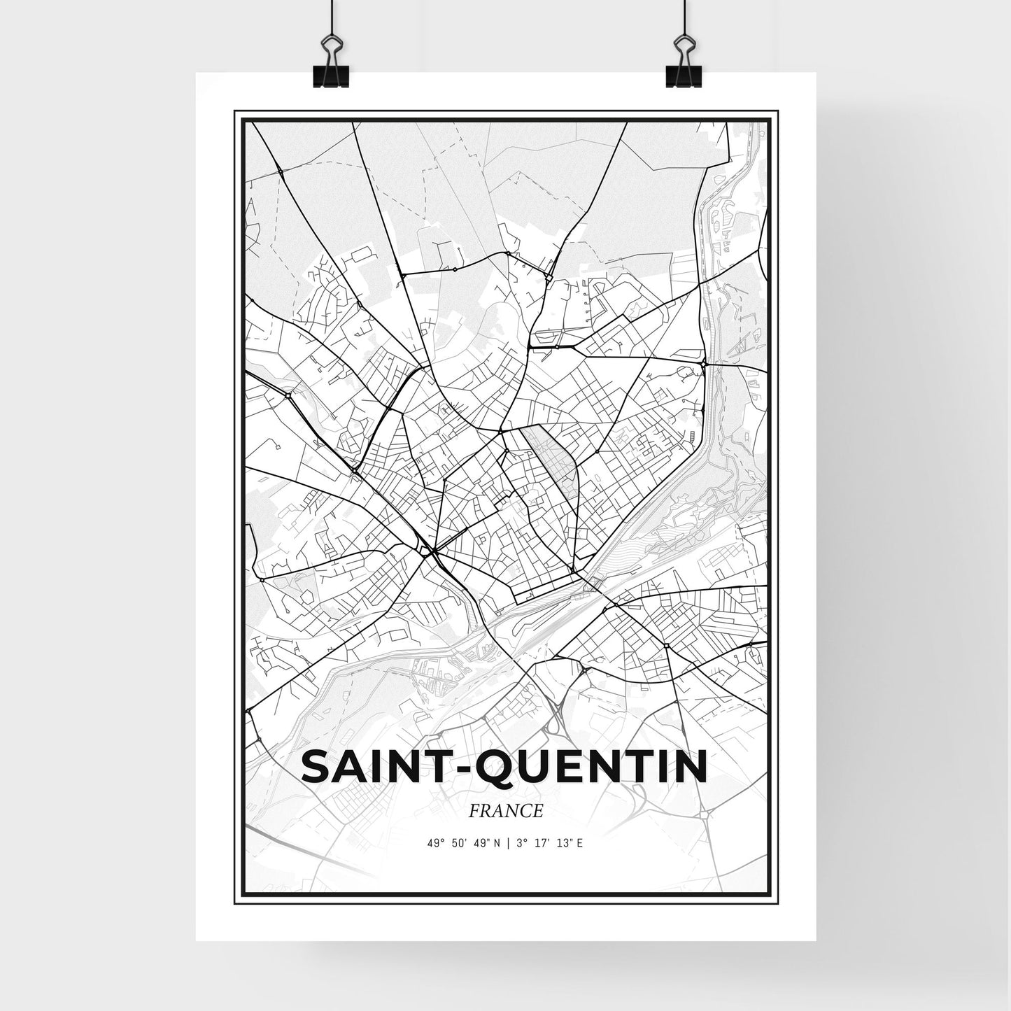 Saint-Quentin France - Premium City Map Poster