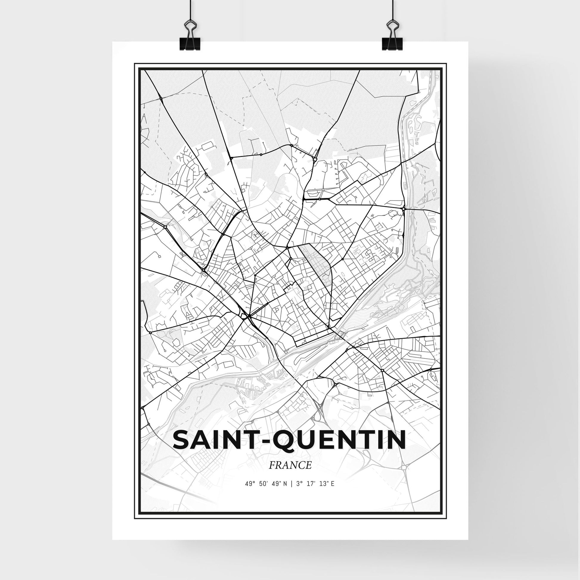 Saint-Quentin France - Premium City Map Poster