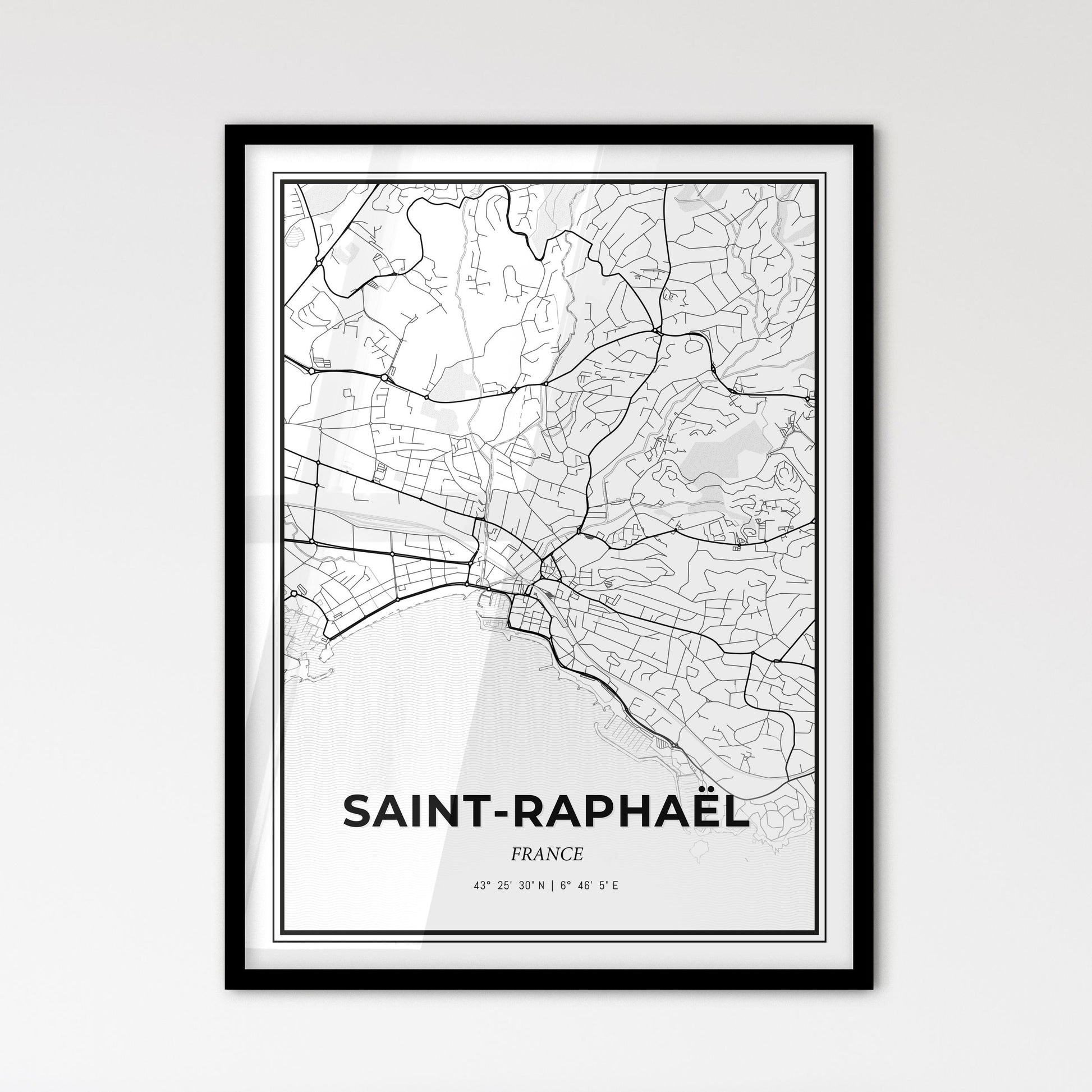 Saint-Raphaël France - Scandinavian Style City Map for Modern Home Decor