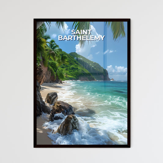 Colorful Digital Painting of a Tropical Beac - Framed Art Print