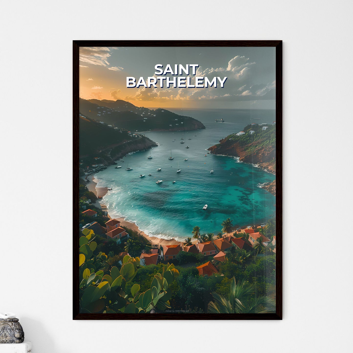 Vibrant Bay Painting - Framed Art Print