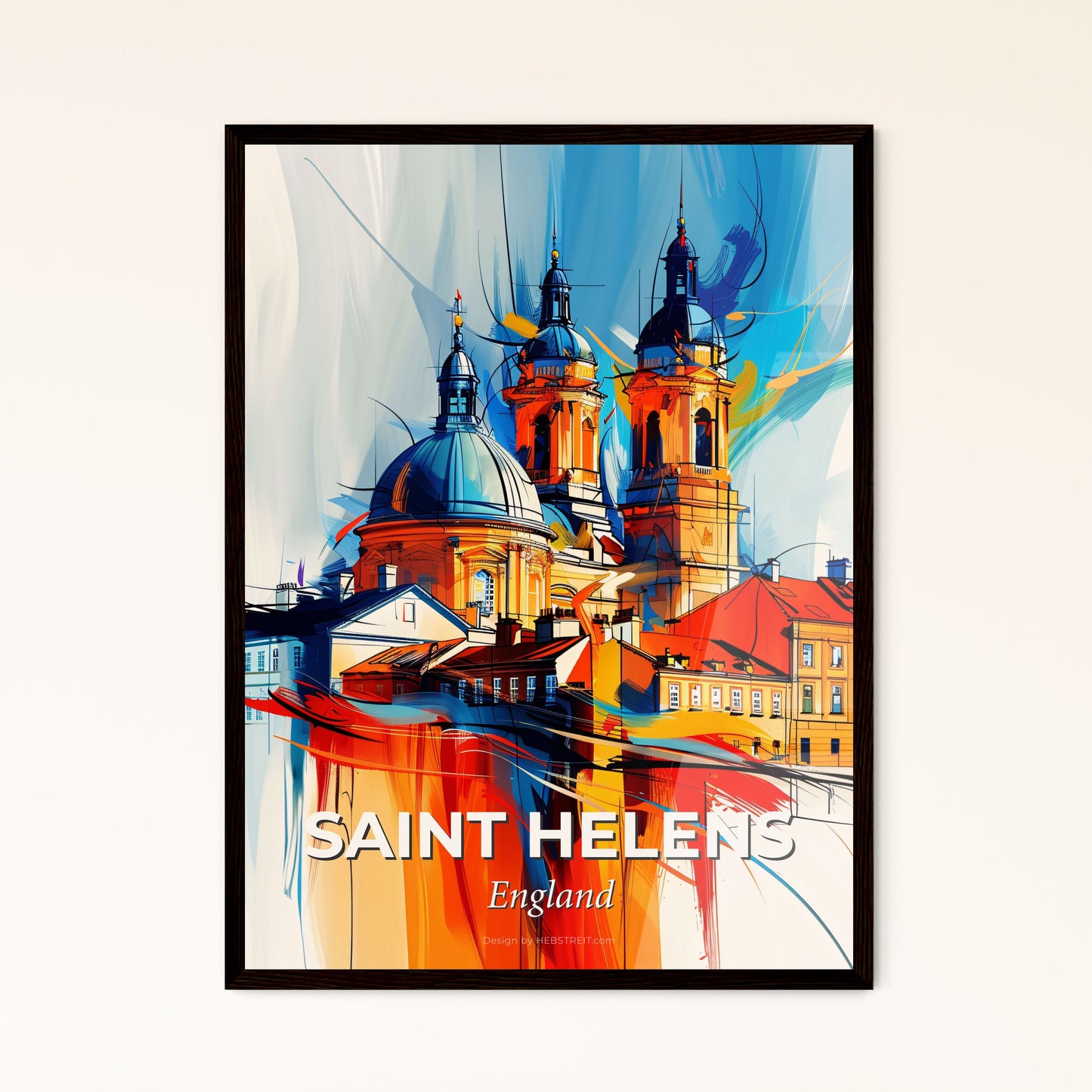 Vibrant Saint Helens, England - A Colorful Painting Of A Building