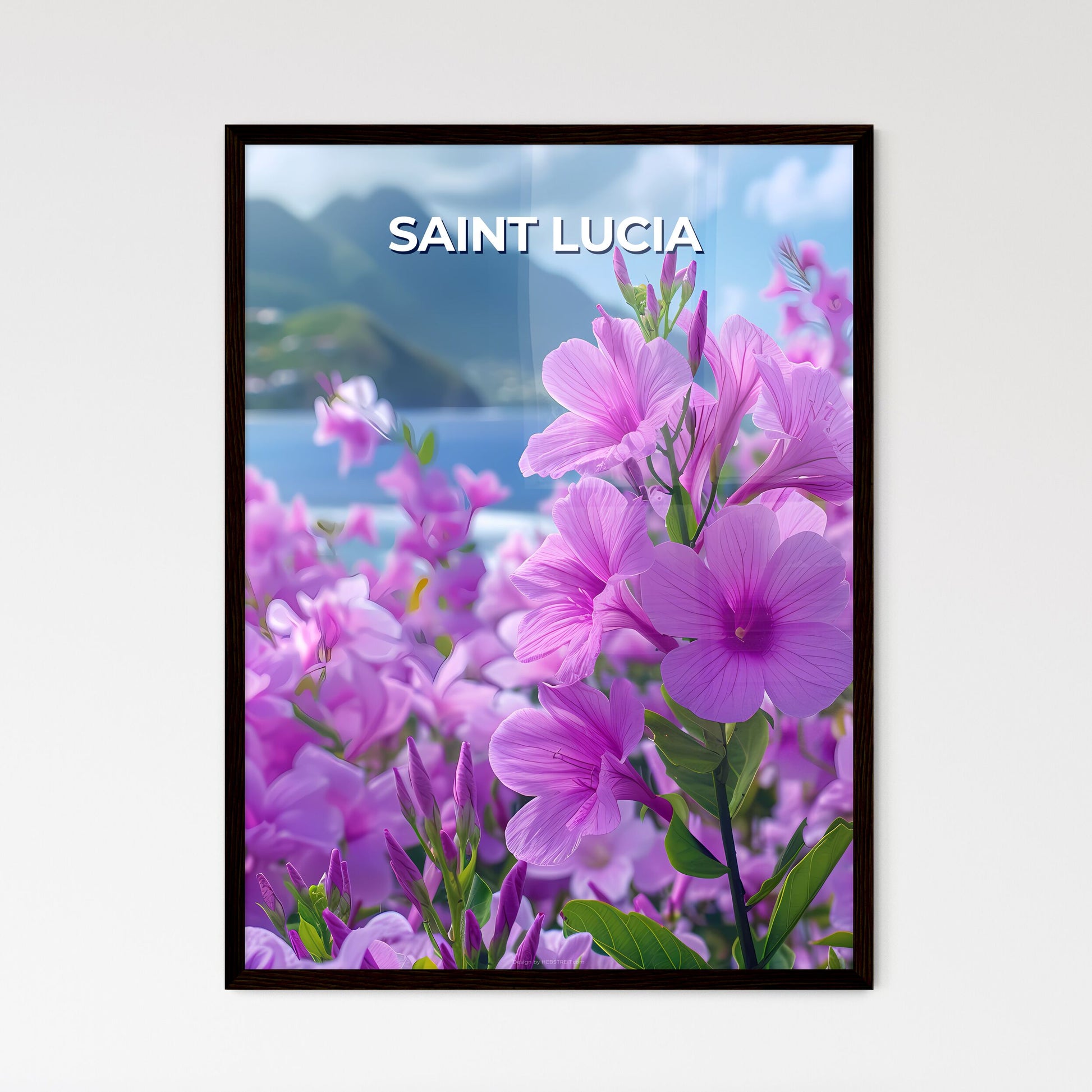 Vibrant Purple Flowers in Artistic Painting - Framed Art Print