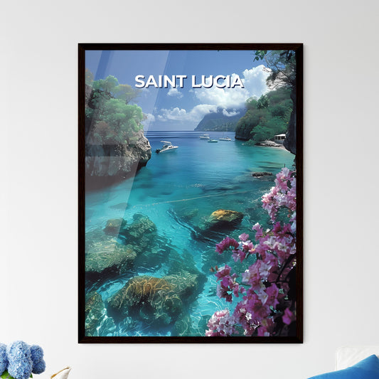 Vibrant Oil Painting of a Caribbean Seascape - Framed Art Print