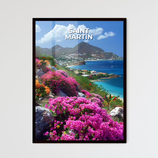 Colorful Flower Field by Waterside - Framed Art Print