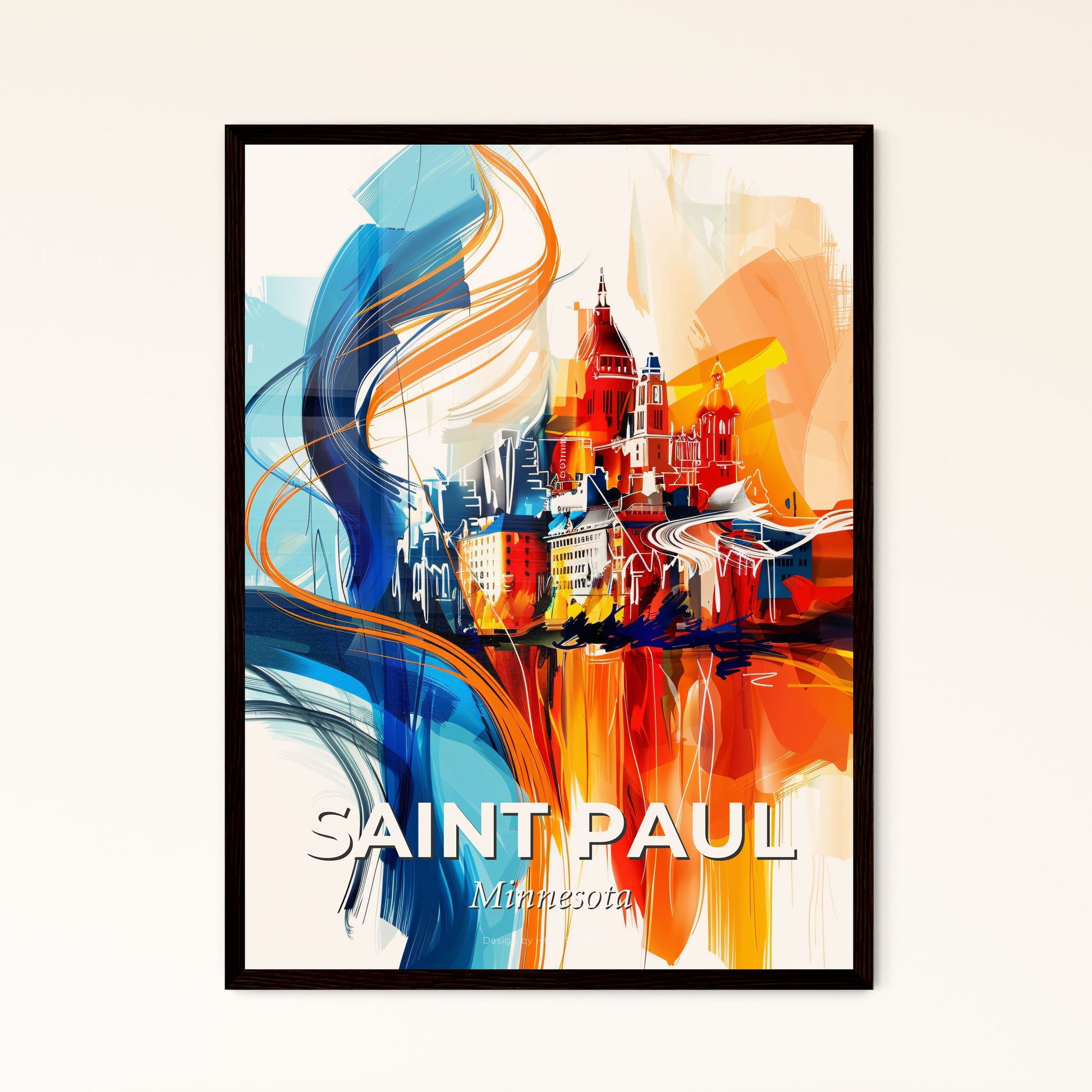 Vibrant Saint Paul, Minnesota - A Colorful Painting Of A City