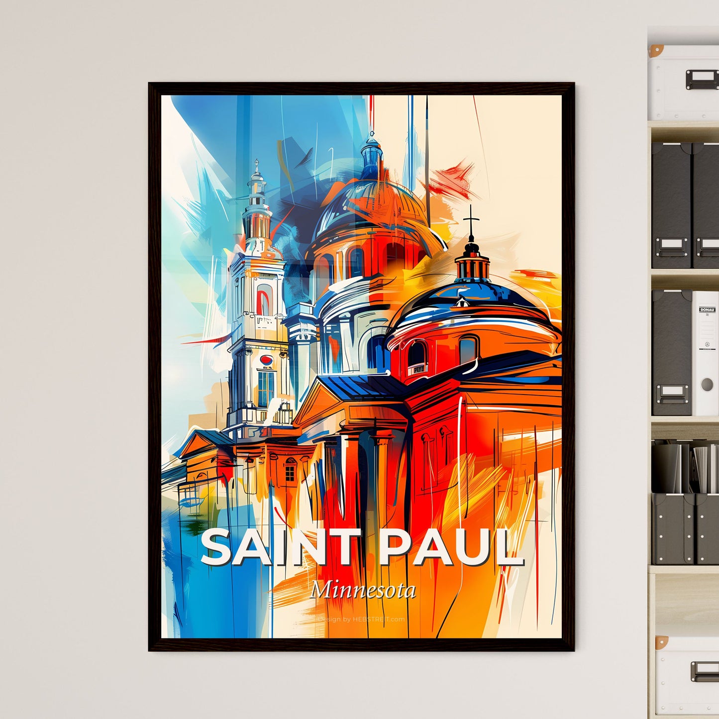 Vibrant Saint Paul, Minnesota - A Painting Of A Building With A Dome And A Domed Roof