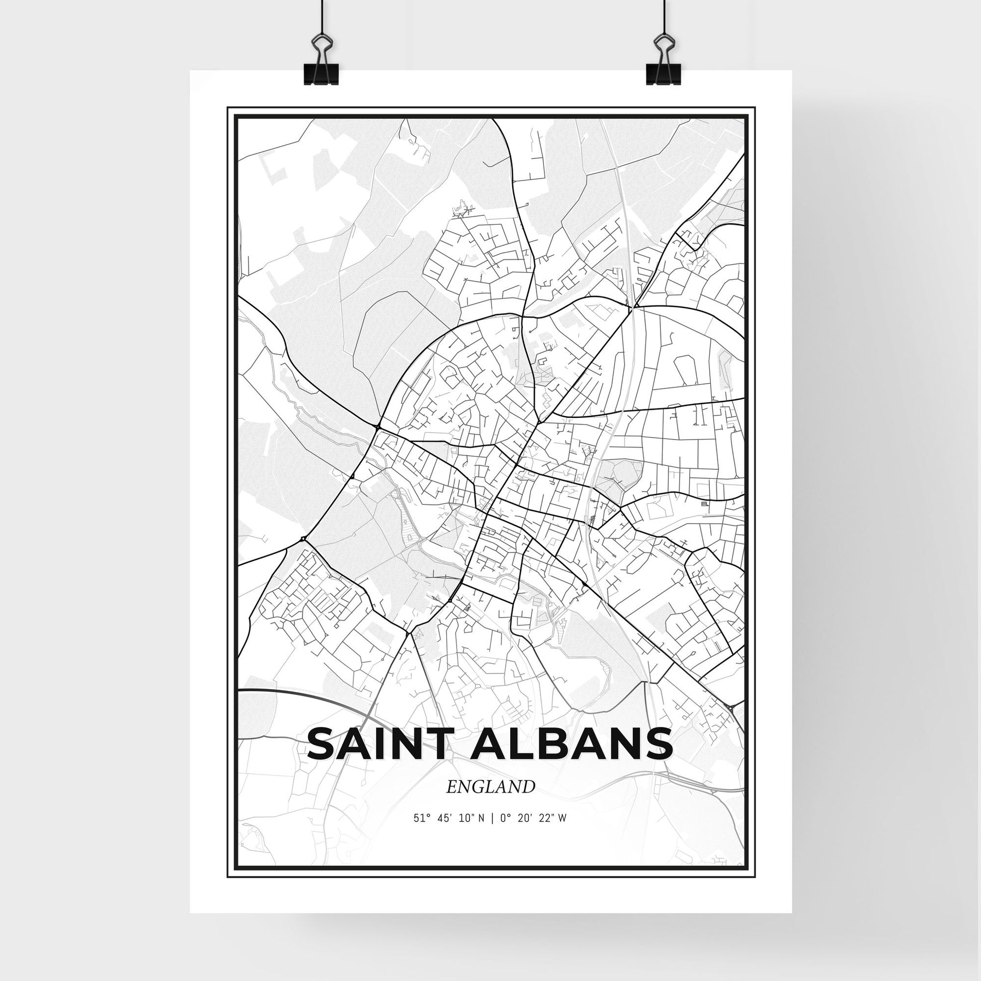 Saint Albans England - Premium City Map Poster