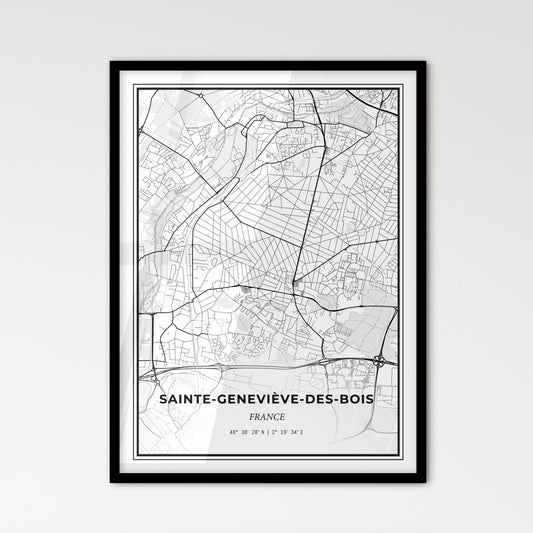 Sainte-Geneviève-des-Bois France - Scandinavian Style City Map for Modern Home Decor