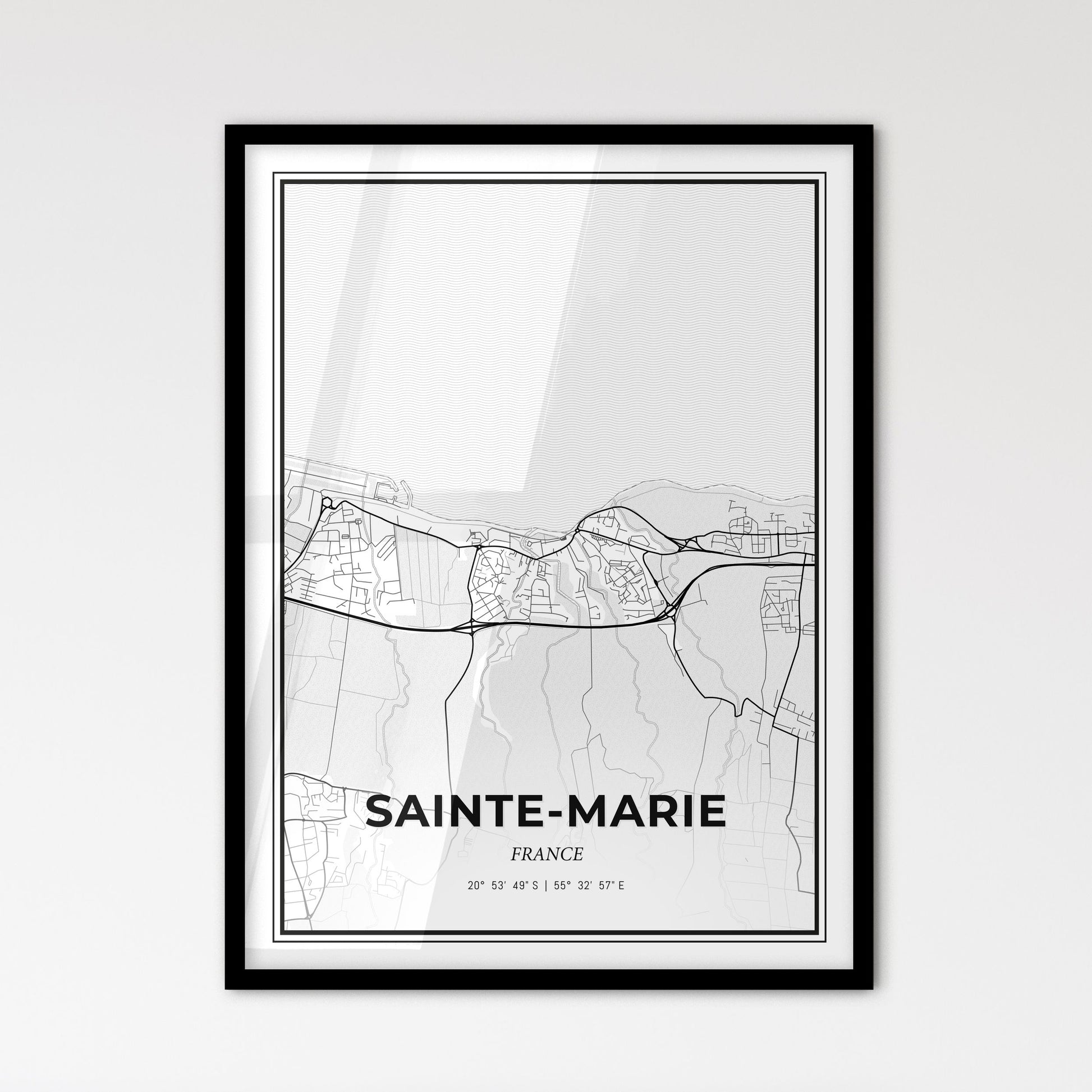 Sainte-Marie France - Scandinavian Style City Map for Modern Home Decor