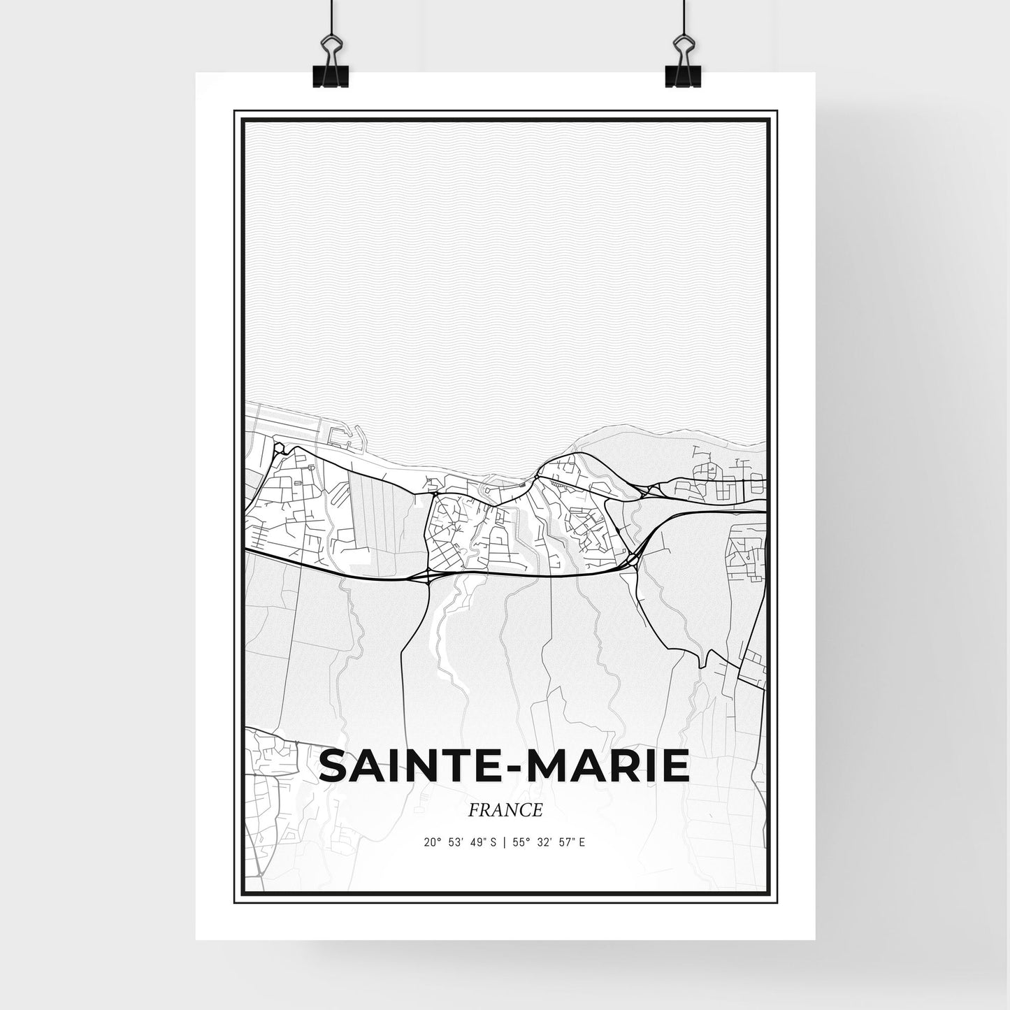 Sainte-Marie France - Premium City Map Poster