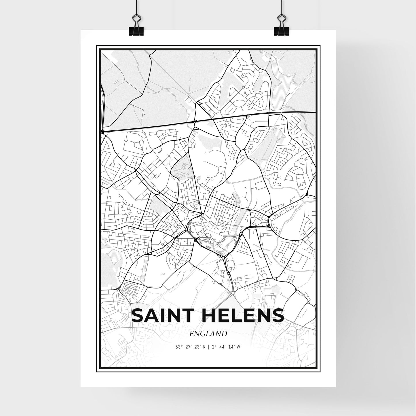 Saint Helens England - Premium City Map Poster