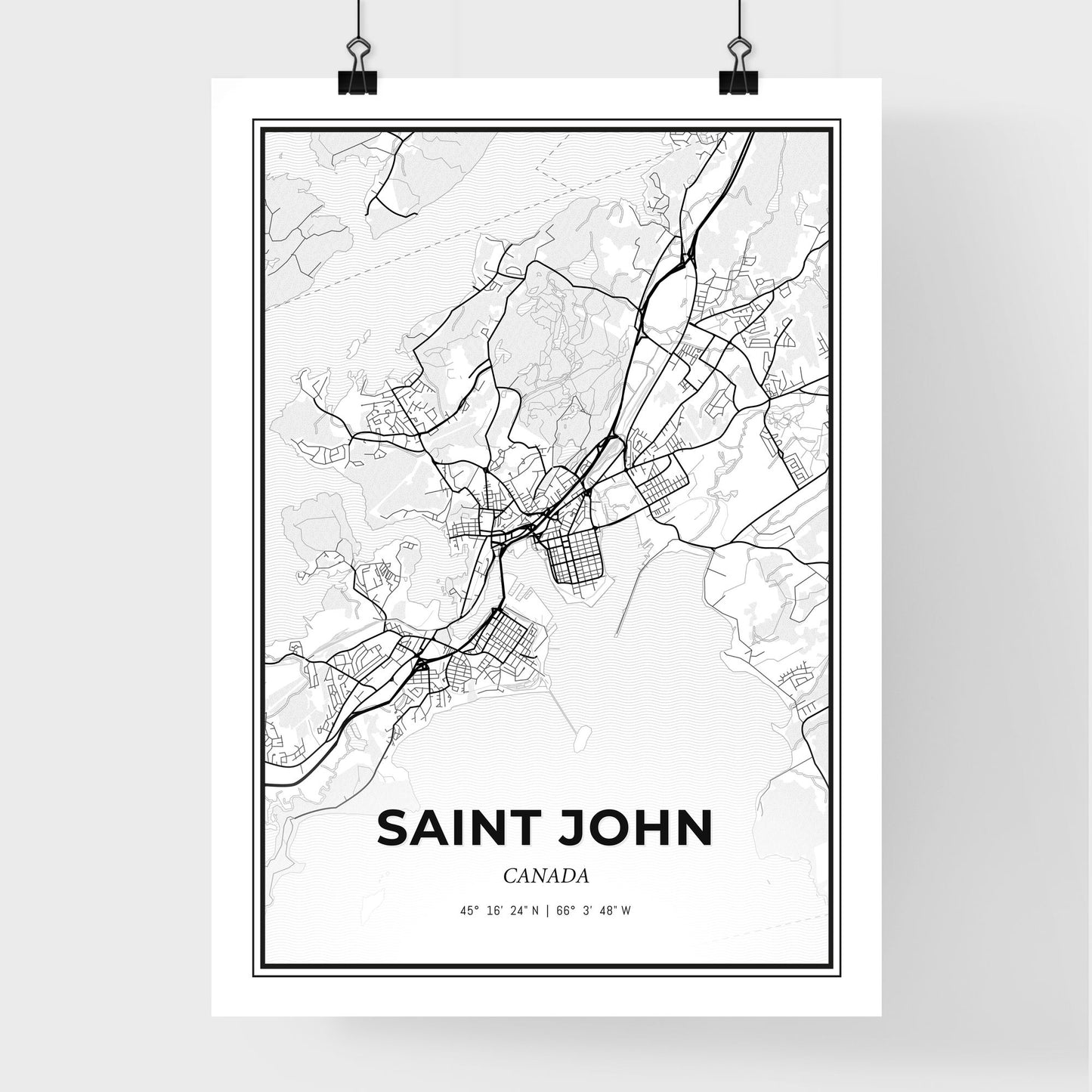 Saint John Canada - Premium City Map Poster