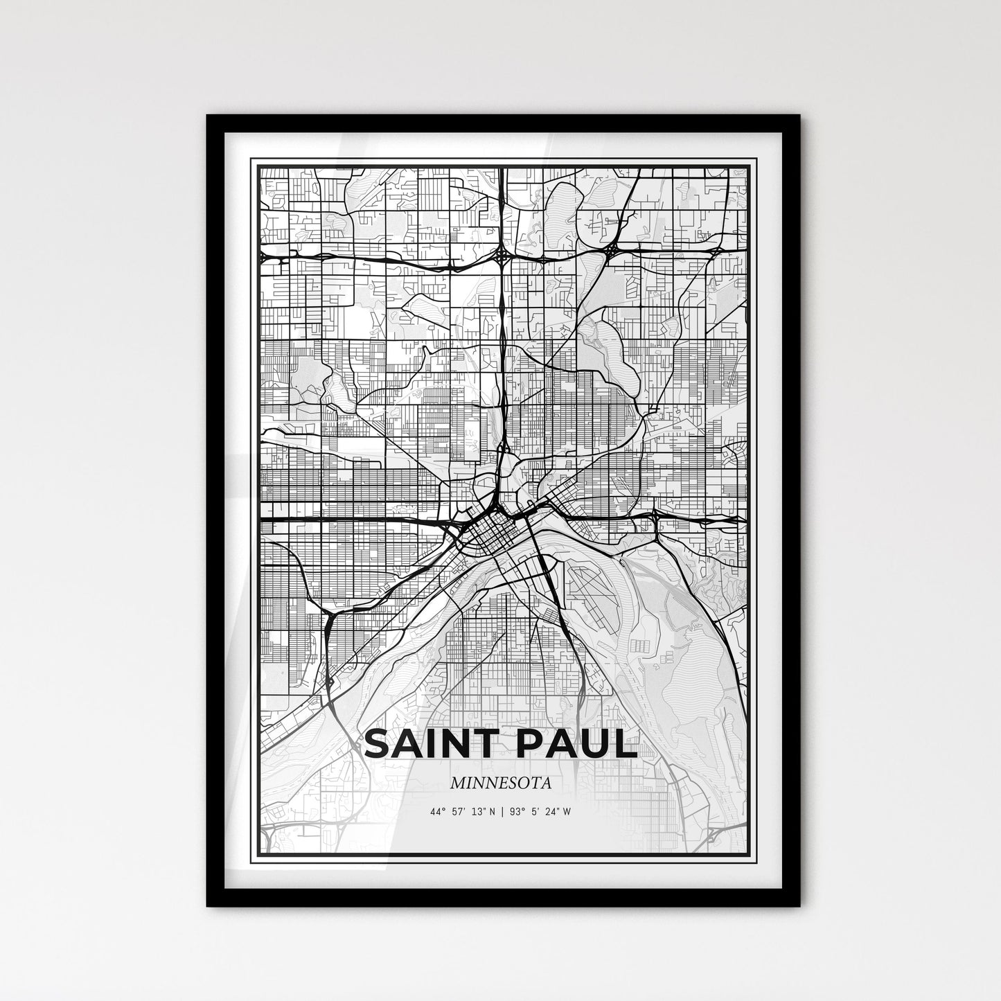 Saint Paul Minnesota - Scandinavian Style City Map for Modern Home Decor