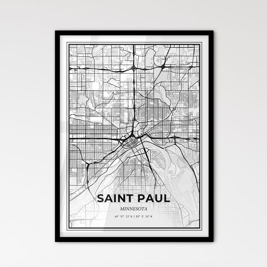 Saint Paul Minnesota - Scandinavian Style City Map for Modern Home Decor