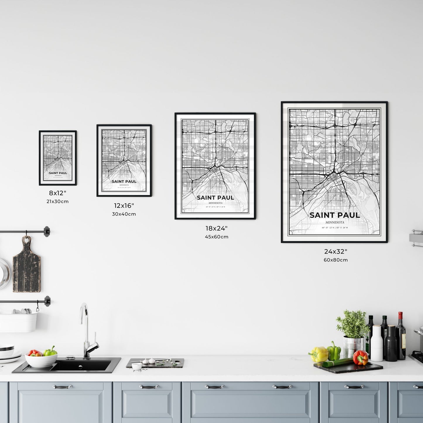 Saint Paul Minnesota - Customizable Modern City Map