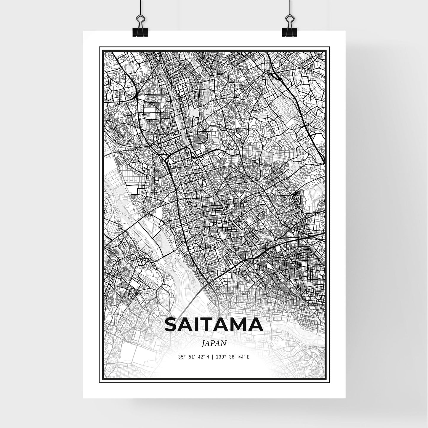 Saitama Japan - Premium City Map Poster