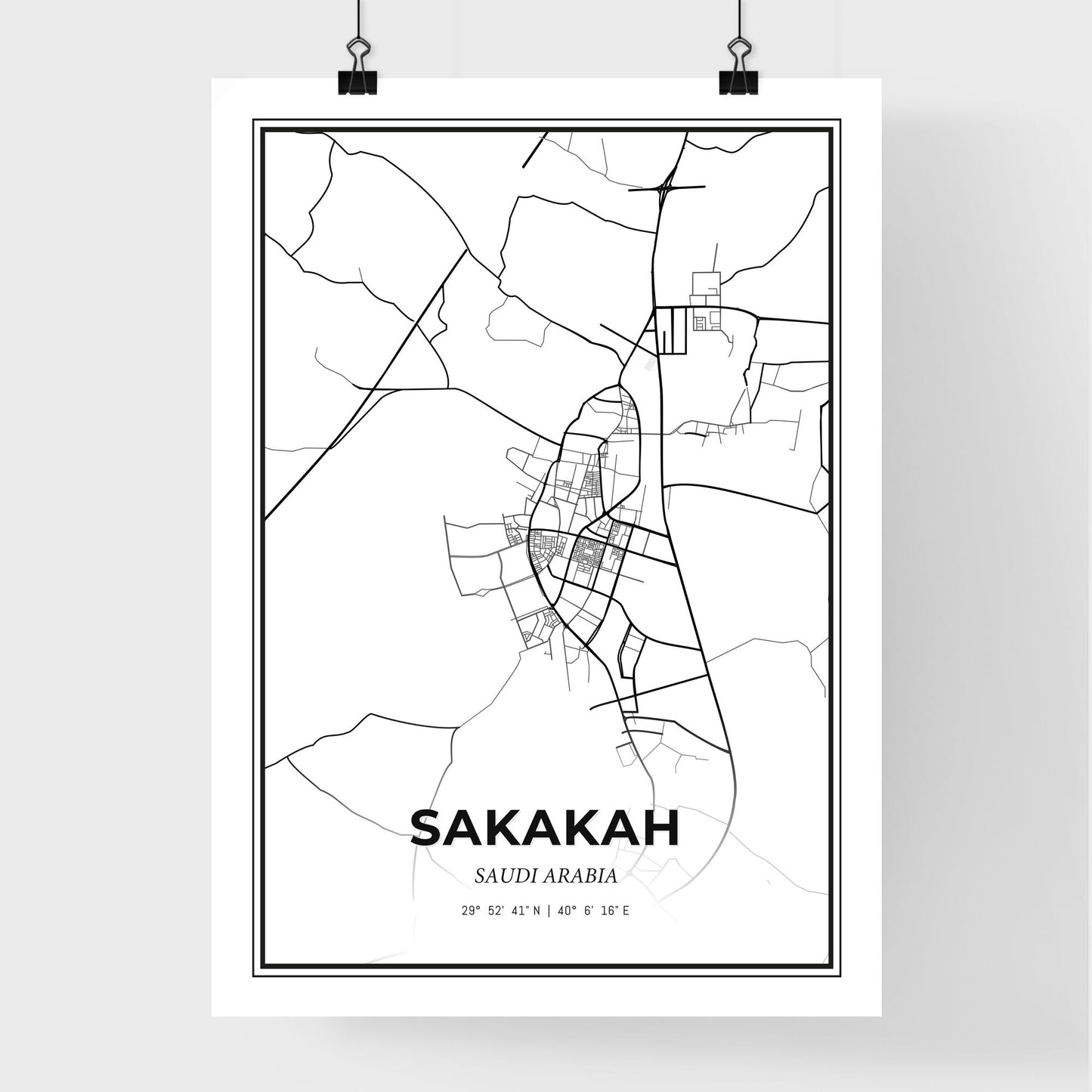 Sakakah Saudi Arabia - Premium City Map Poster