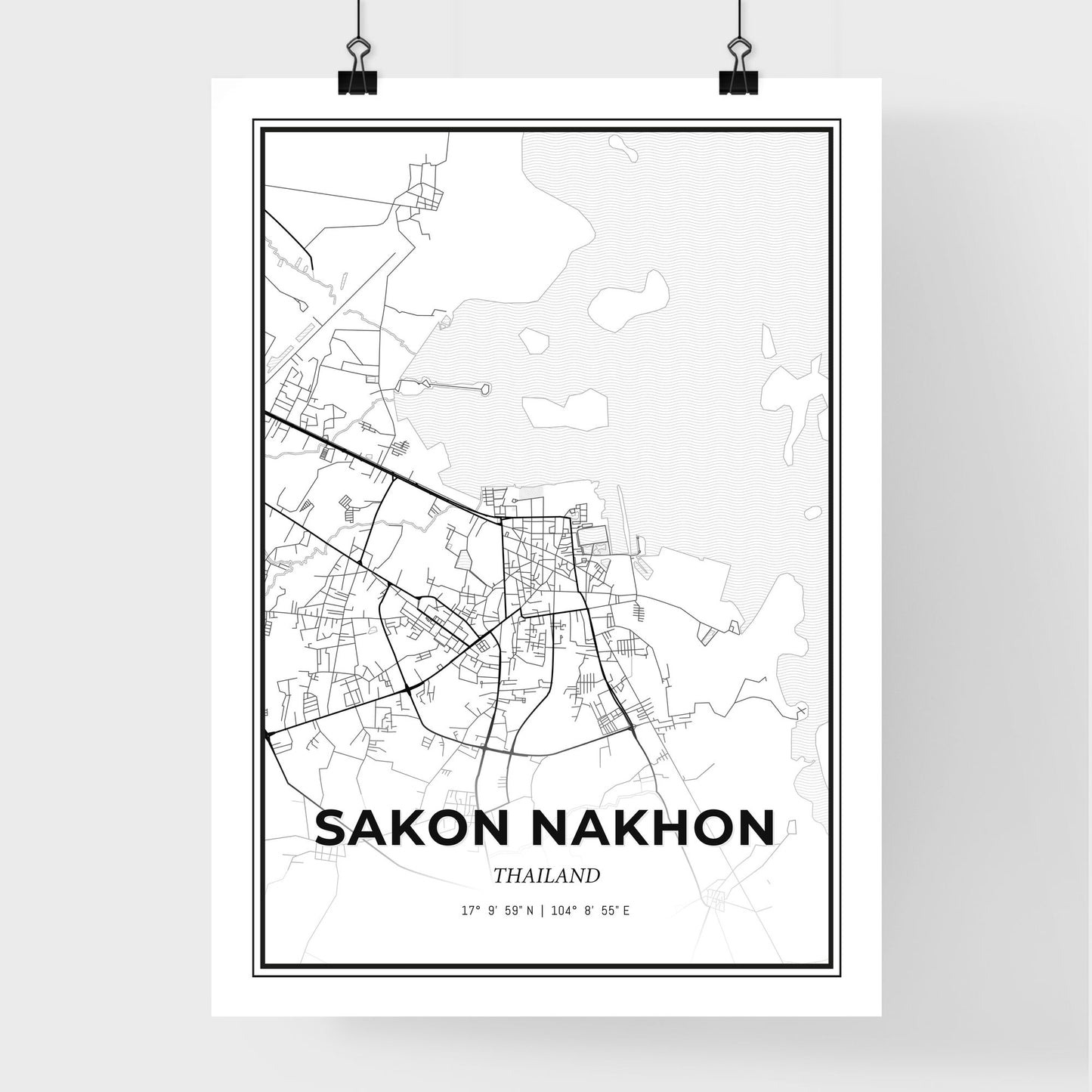 Sakon Nakhon Thailand - Premium City Map Poster