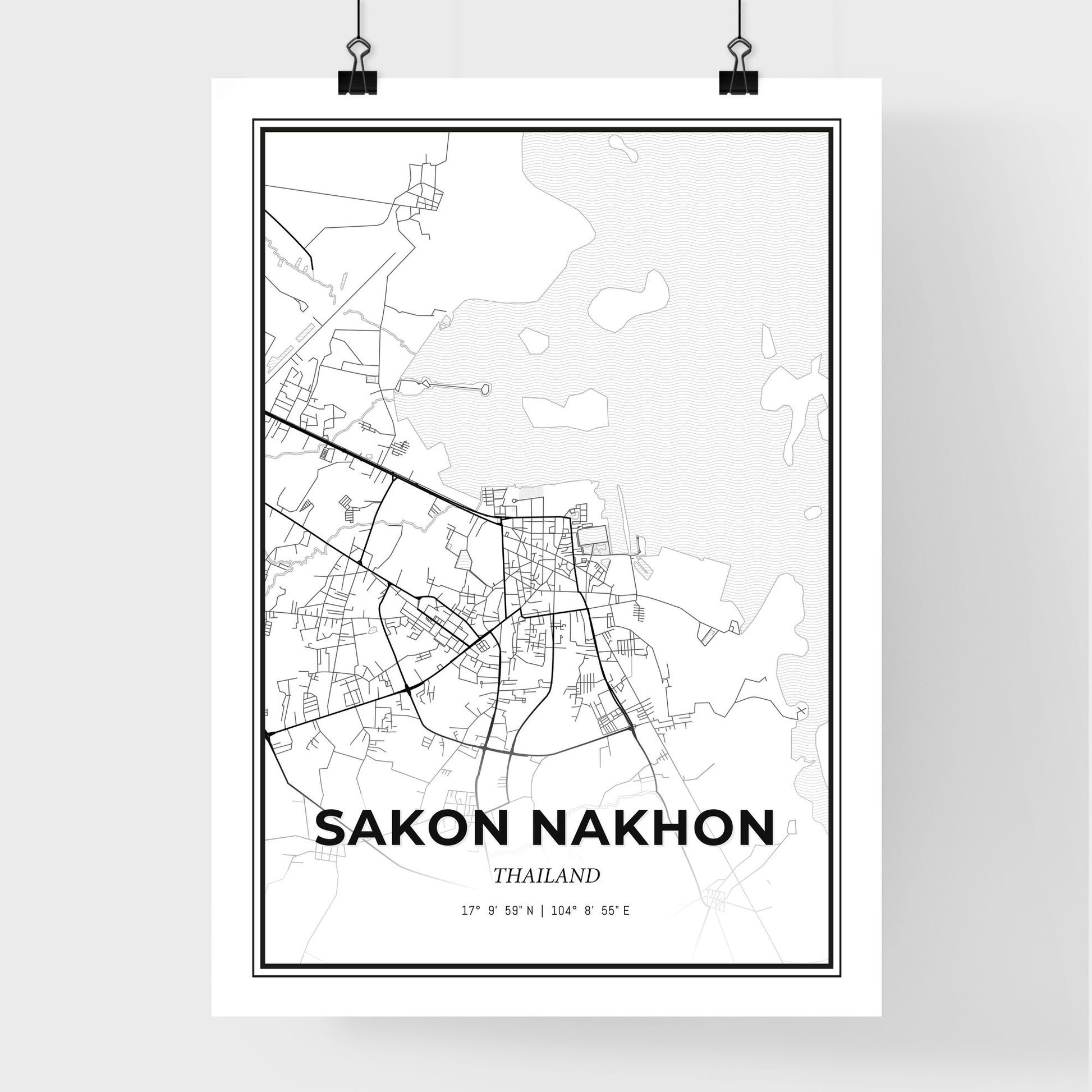 Sakon Nakhon Thailand - Premium City Map Poster