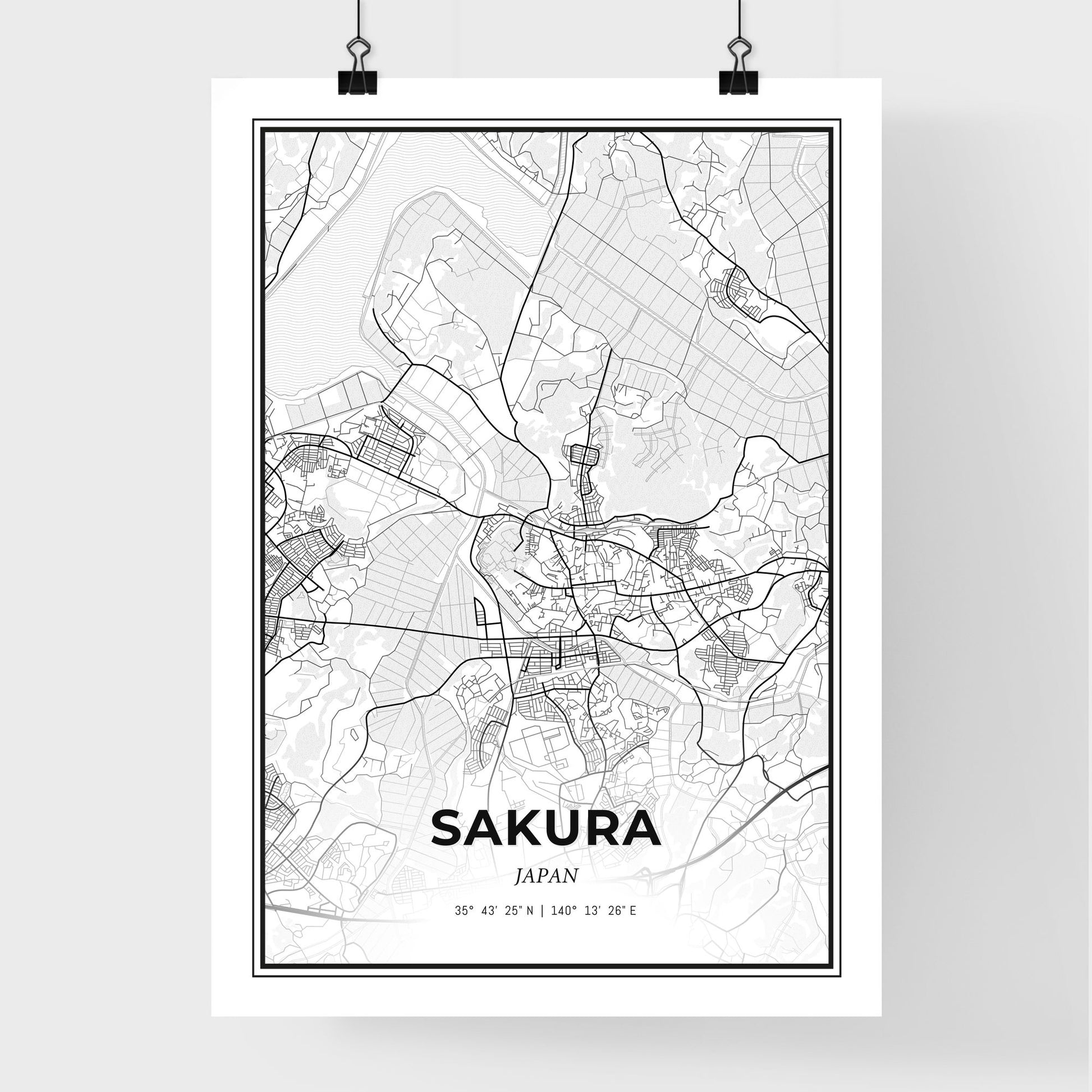 Sakura Japan - Premium City Map Poster