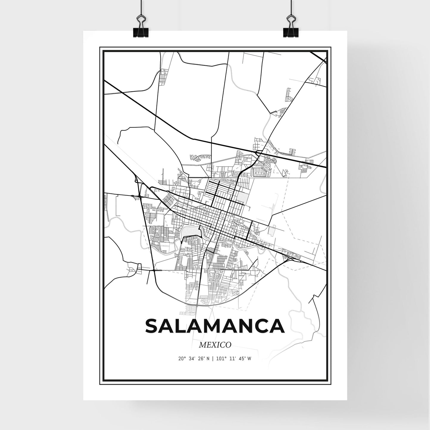 Salamanca Mexico - Premium City Map Poster