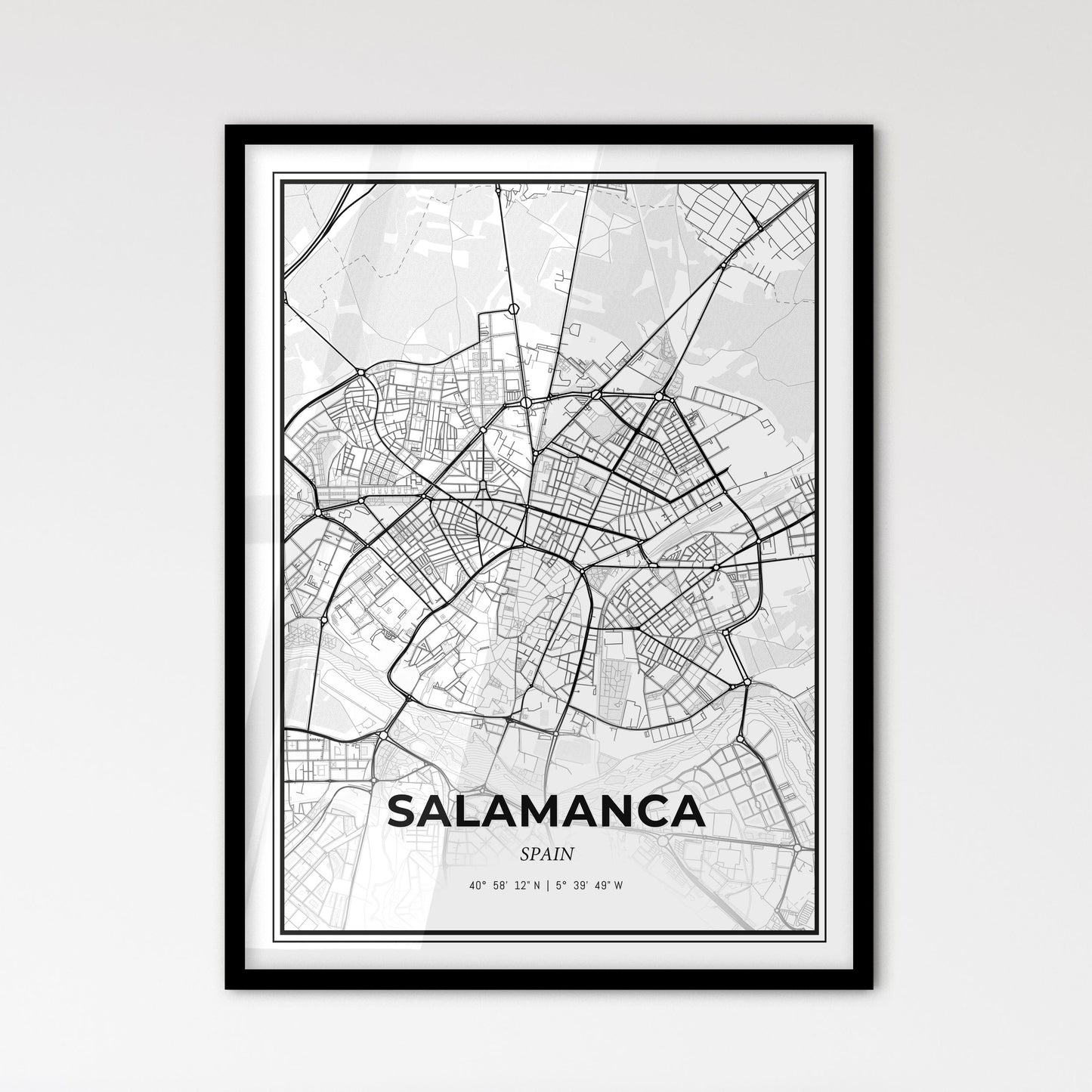 Salamanca Spain - Scandinavian Style City Map for Modern Home Decor