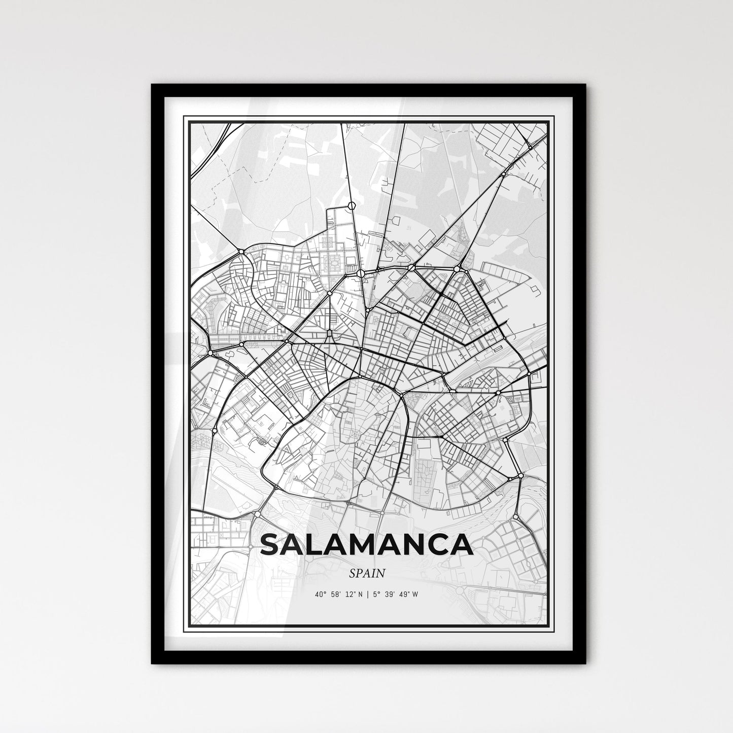 Salamanca Spain - Scandinavian Style City Map for Modern Home Decor