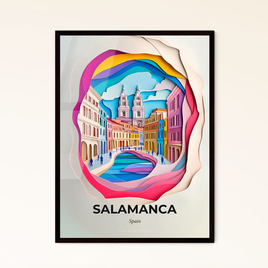 Vivid Salamanca, Spain - a paper cut of a city with a bridge