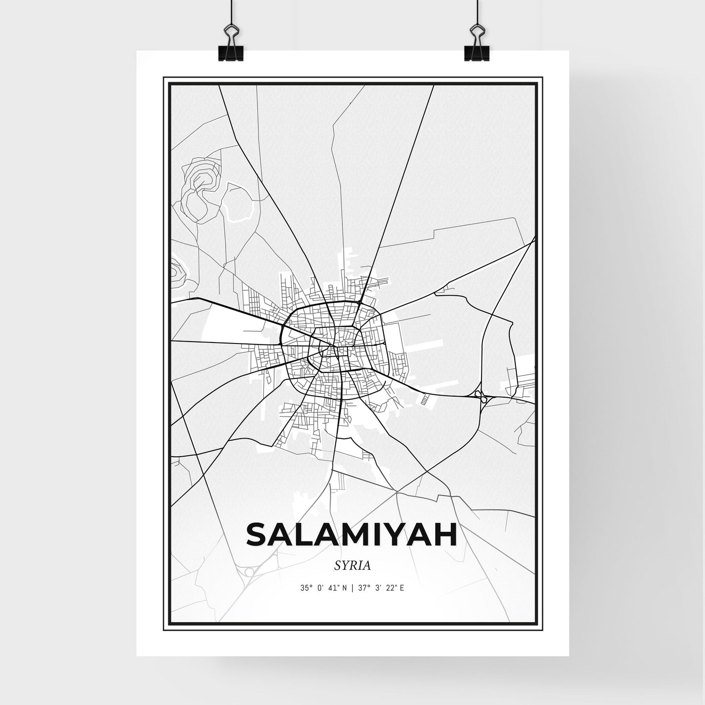 Salamiyah Syria - Premium City Map Poster