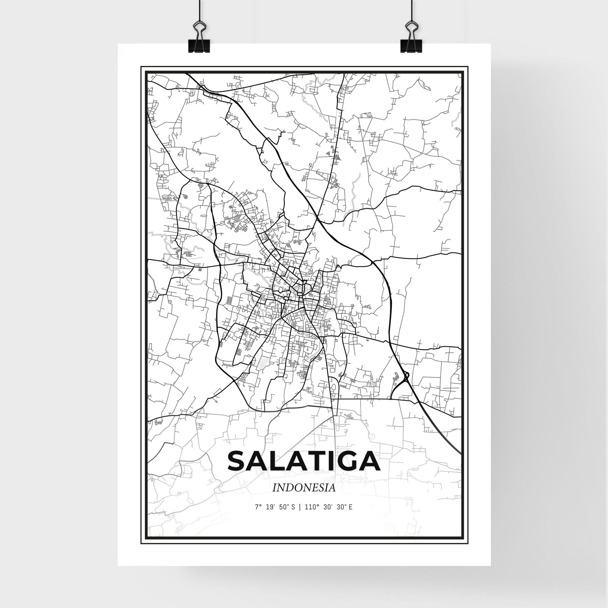 Salatiga Indonesia - Premium City Map Poster