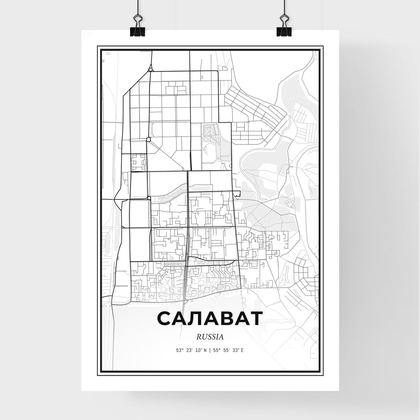 Salavat Russia - Premium City Map Poster