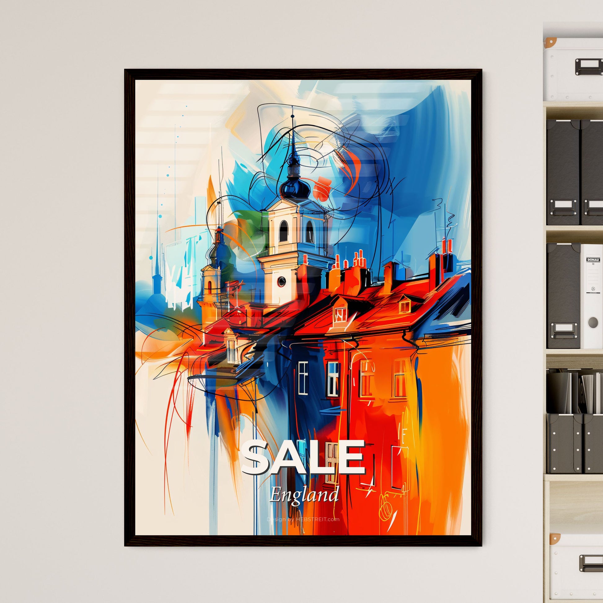 Vibrant Sale, England - A Painting Of A Building With A Tower