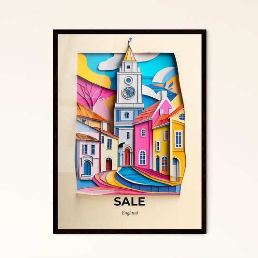 Vivid Sale, England - a clock tower is shown in a colorful city