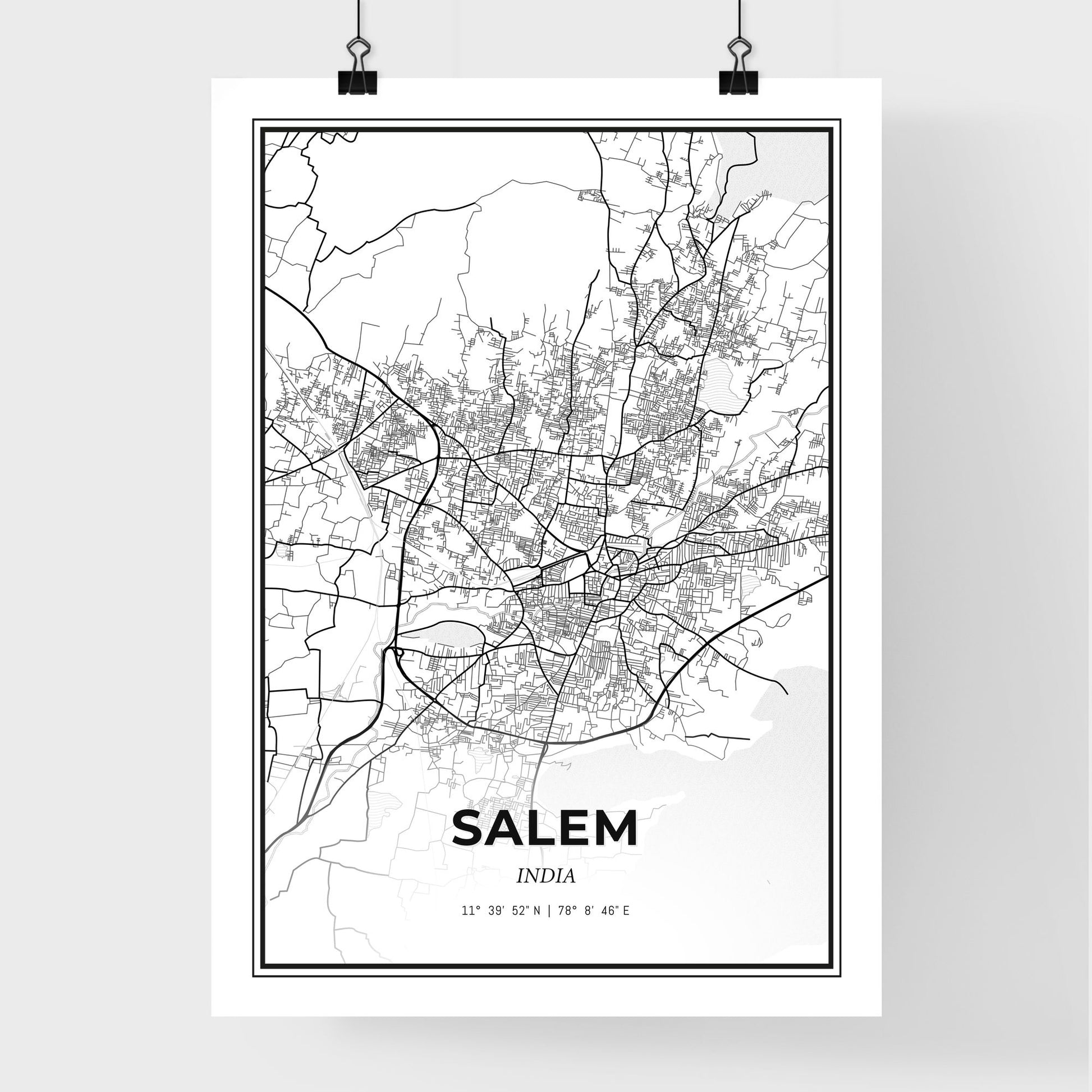 Salem India - Premium City Map Poster