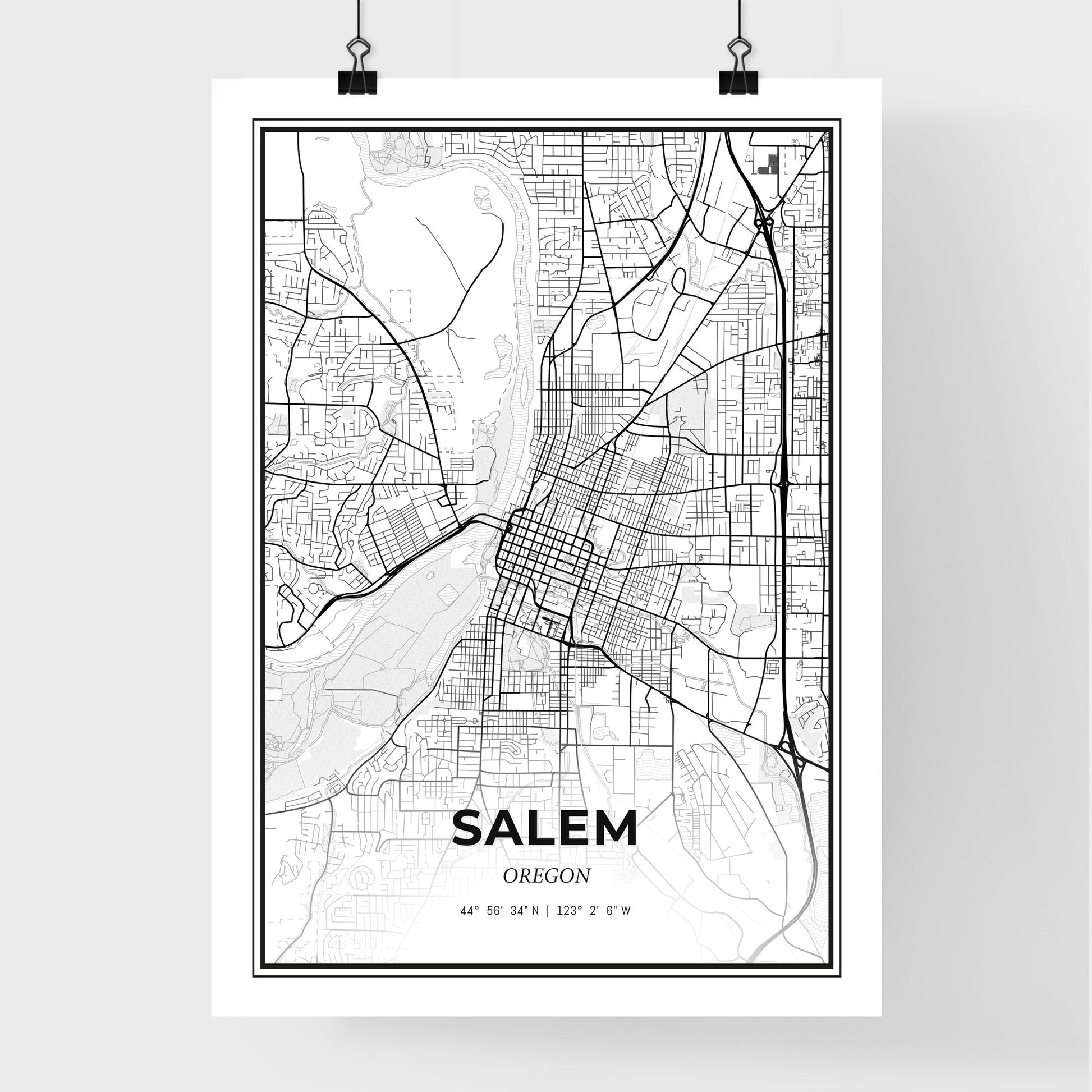 Salem Oregon - Premium City Map Poster