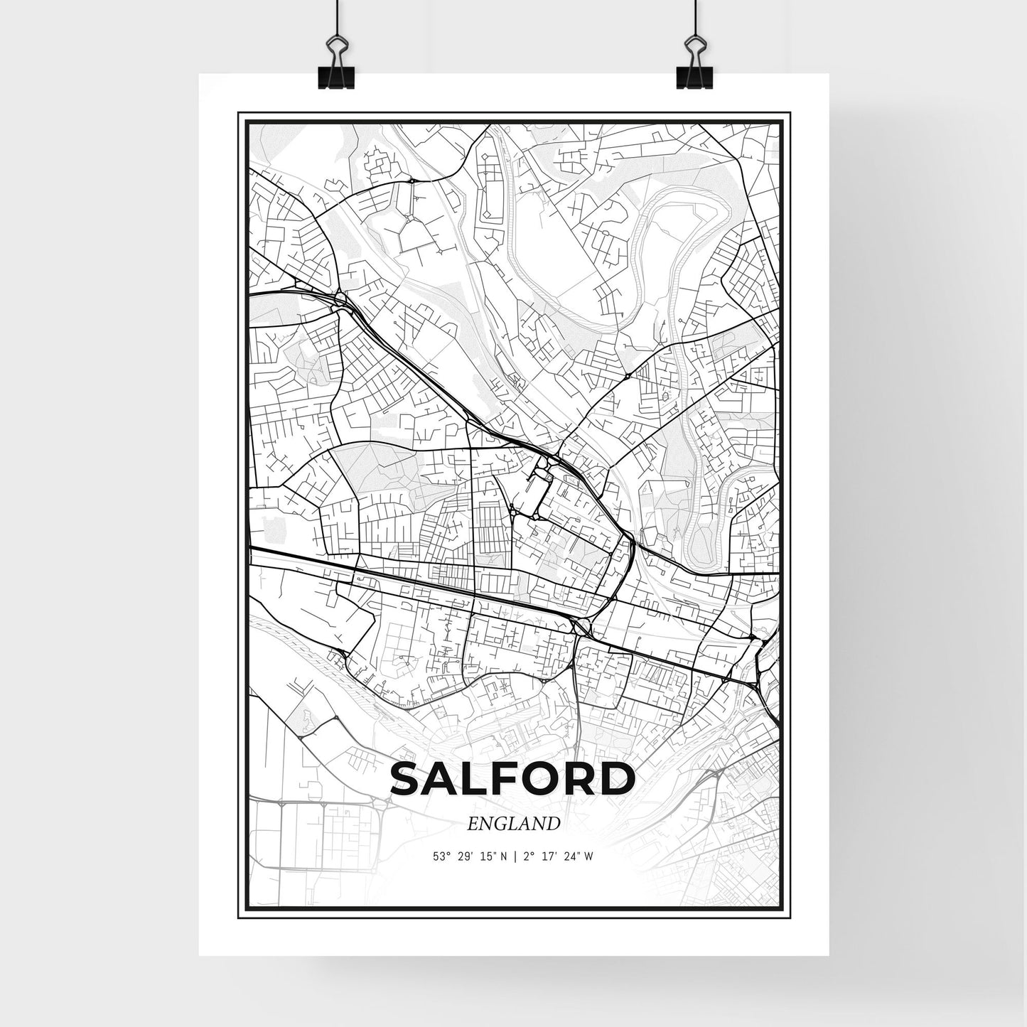 Salford England - Premium City Map Poster