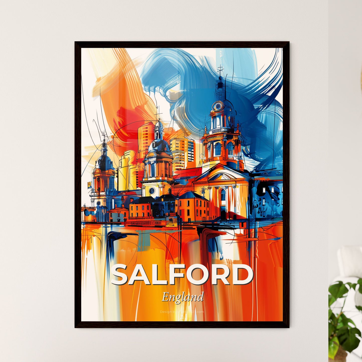 Vibrant Salford, England - A Painting Of A City