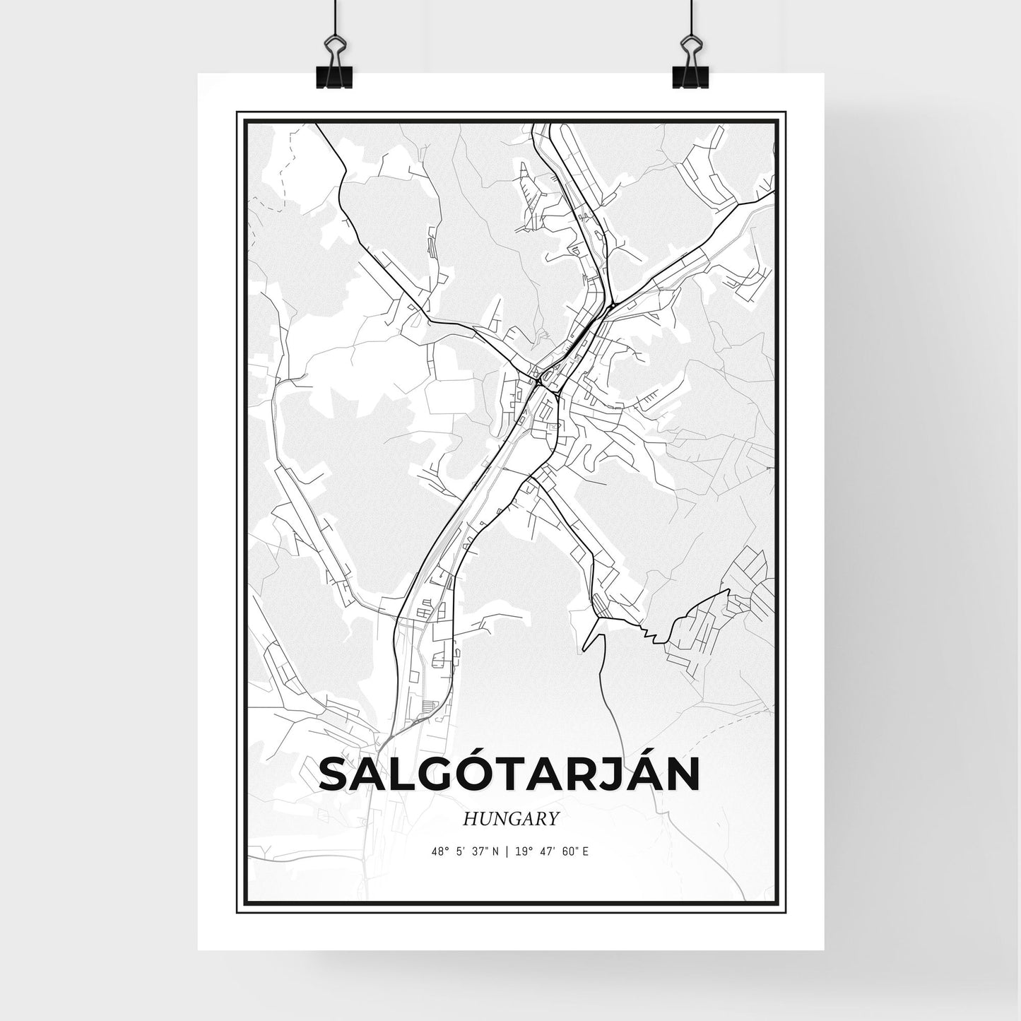 Salgótarján Hungary - Premium City Map Poster