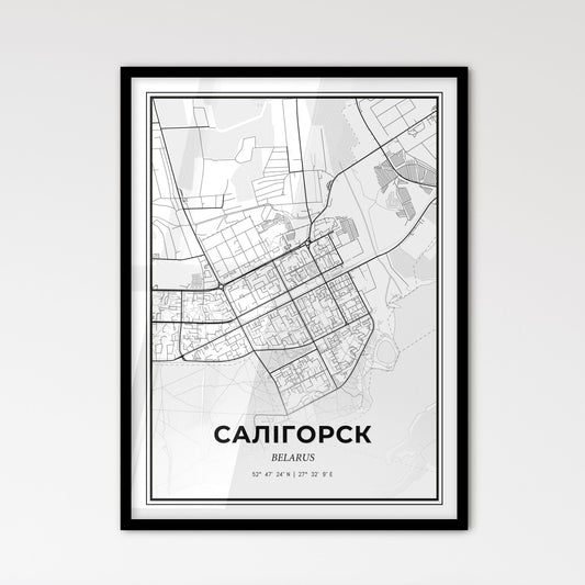 Salihorsk Belarus - Scandinavian Style City Map for Modern Home Decor