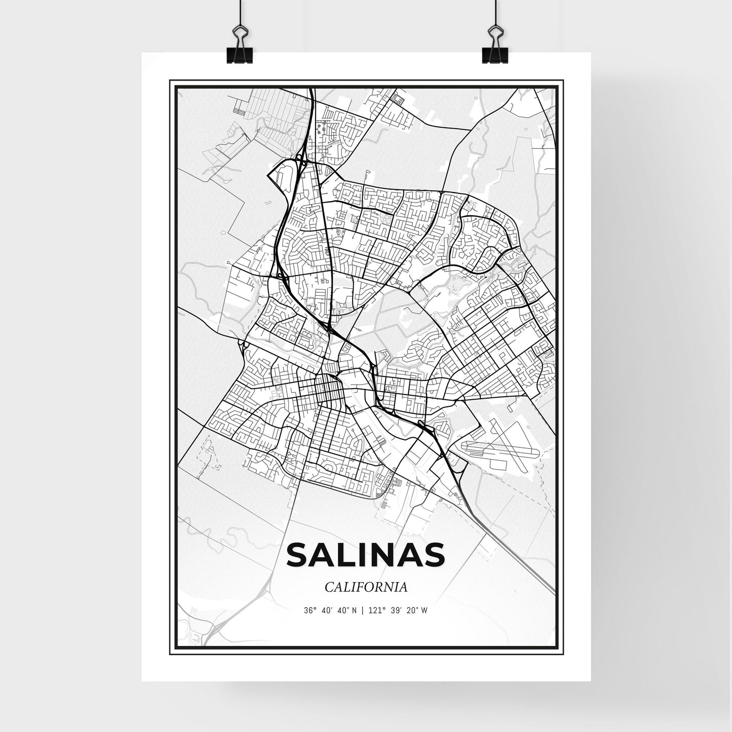 Salinas California - Premium City Map Poster