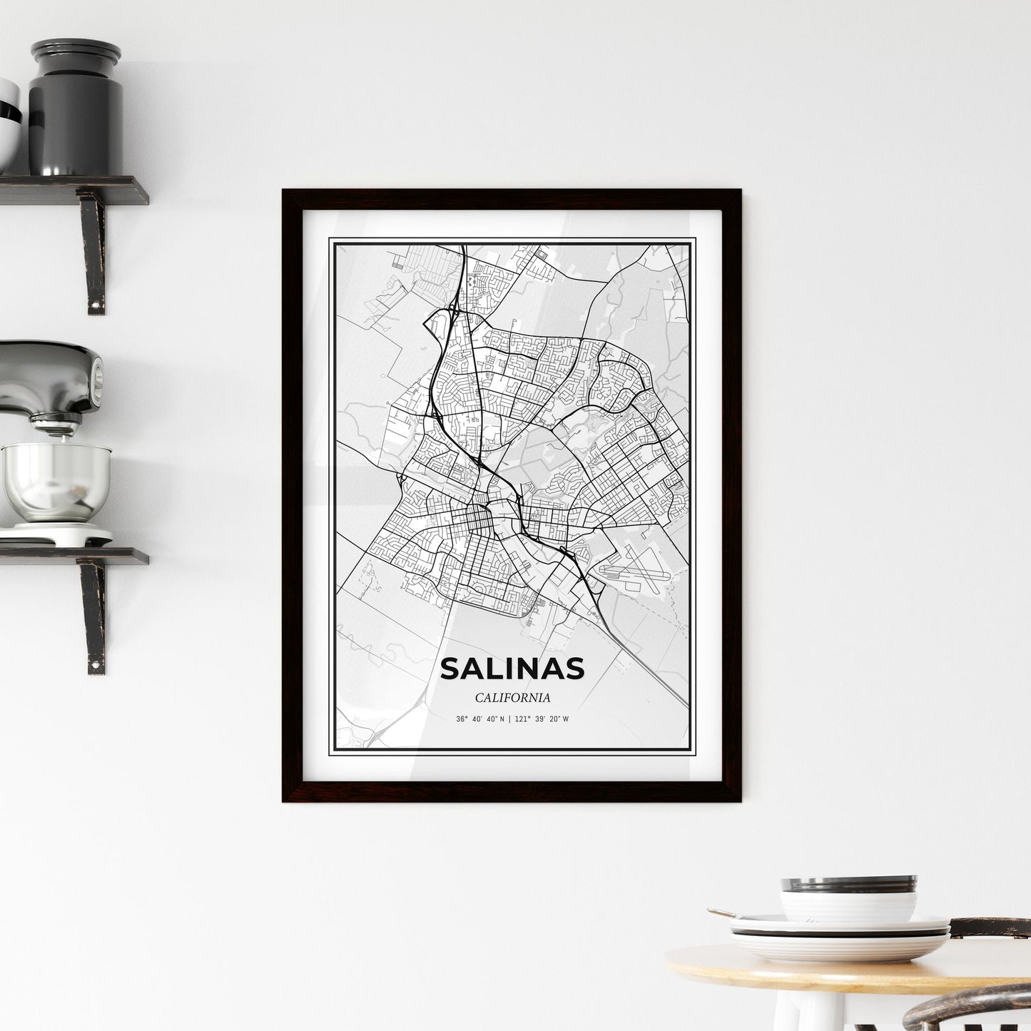 Salinas California - Minimal City Map