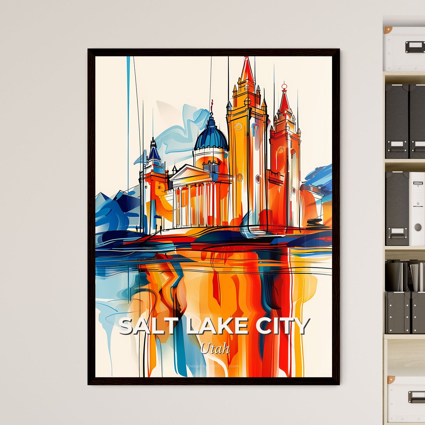 Vibrant Salt Lake City, Utah - A Painting Of A Castle