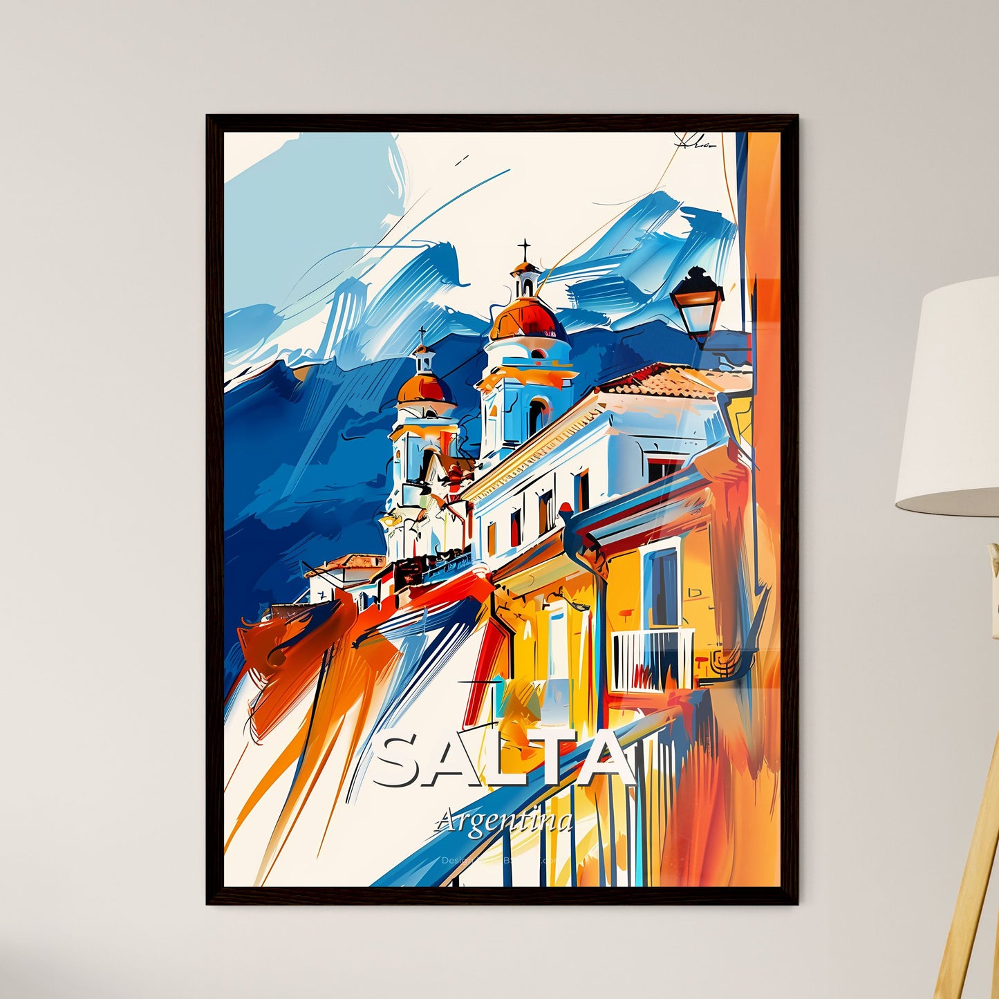 Vibrant Salta, Argentina - A Painting Of A Building On A Cliff