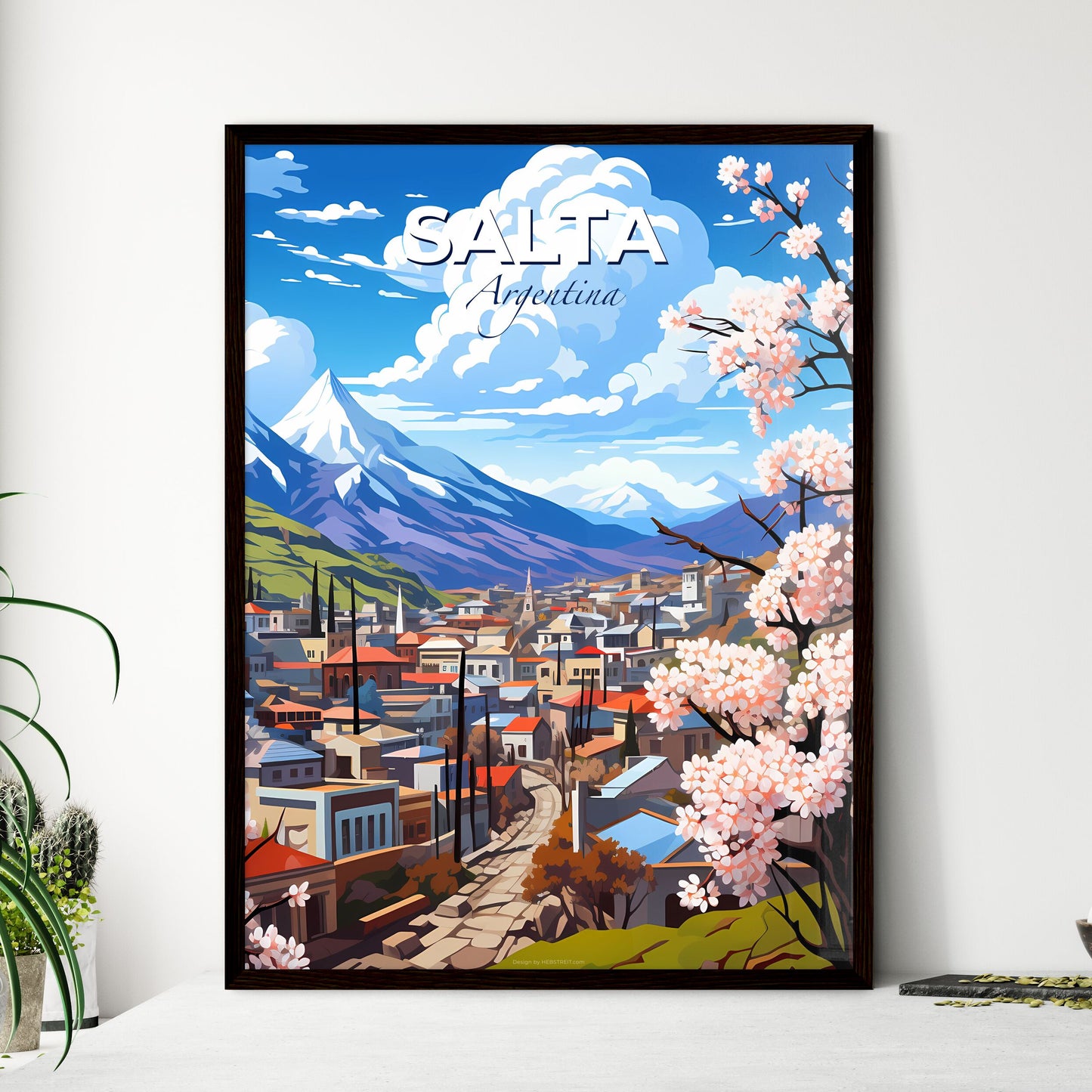 Vibrant Painting Captures Salta, Argentina's Skyline with Mountains and Trees Default Title