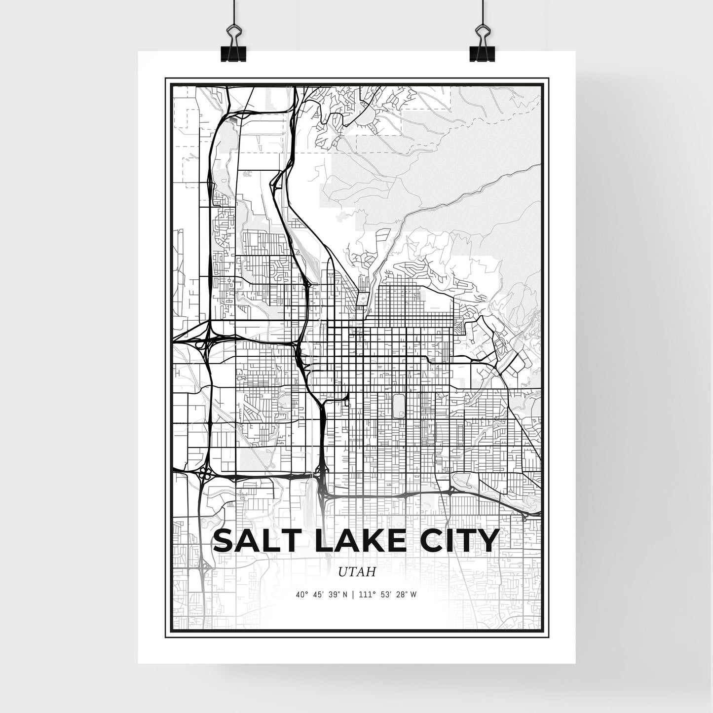 Salt Lake City Utah - Premium City Map Poster