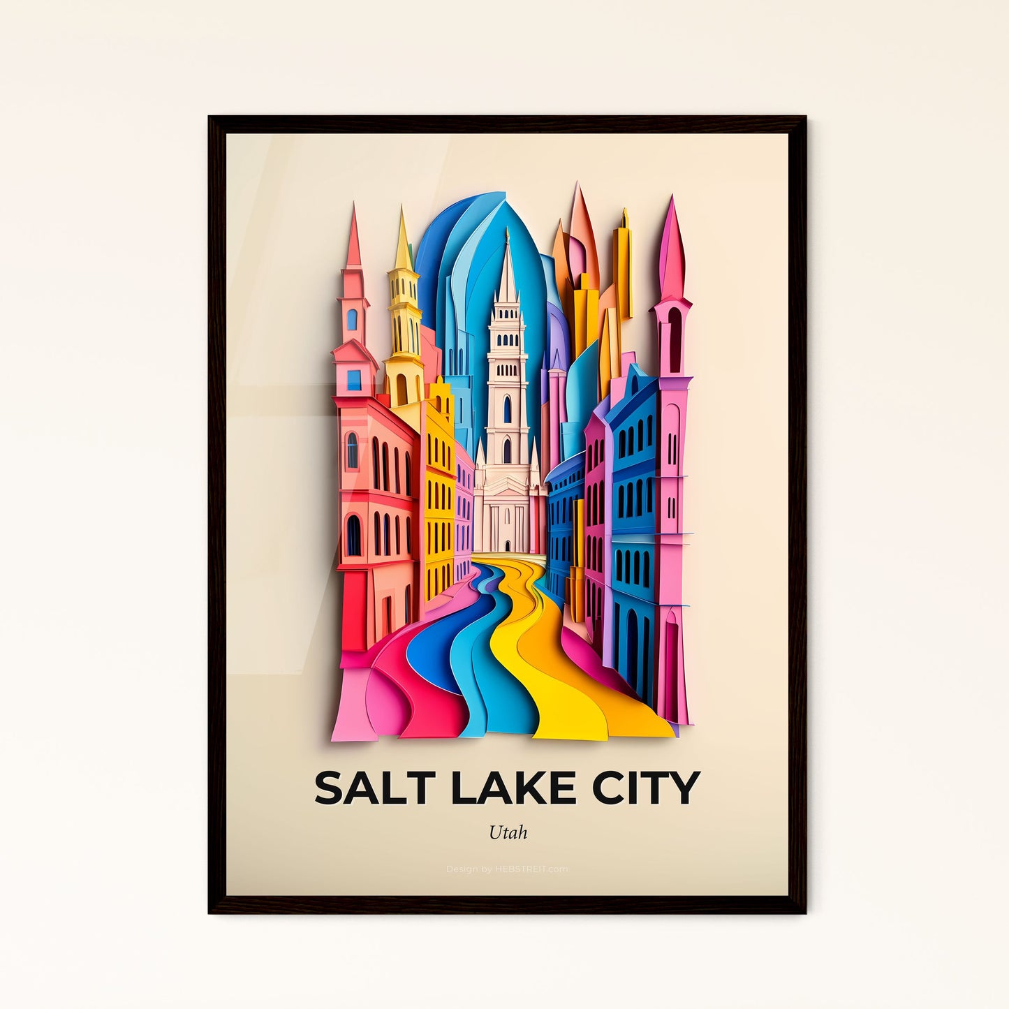 Vivid Salt Lake City, Utah - a colorful city with a river running through it